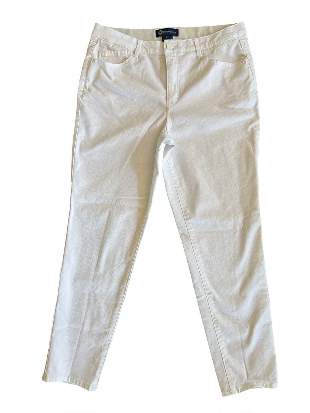 Democracy Ab Solution White Ankle Denim‎ Jeans Size 14